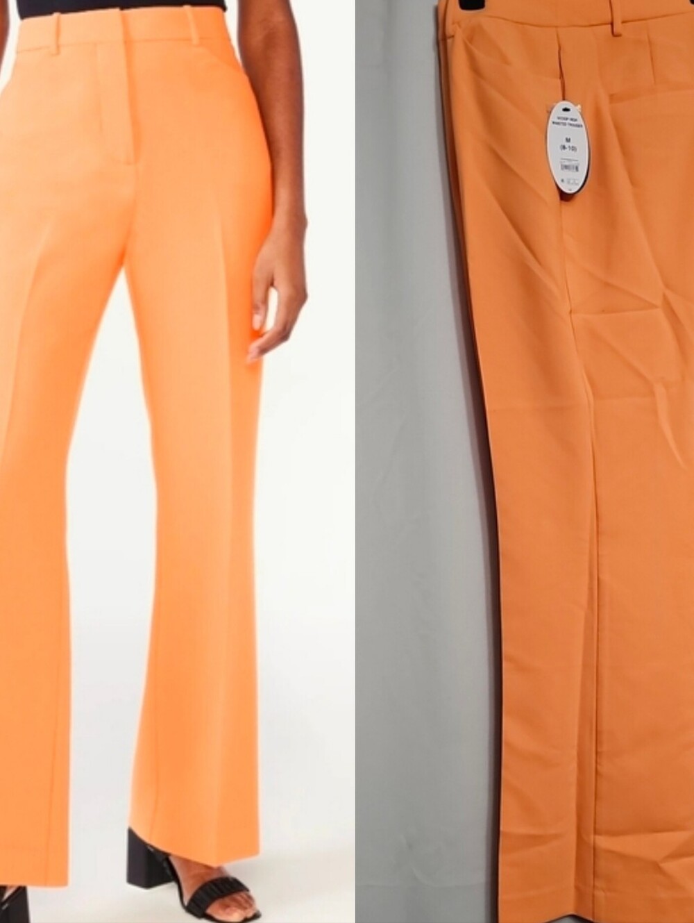 Scoop Tall High Waisted Trousers Crease Front Size Medium 8-10 Pumpkin New